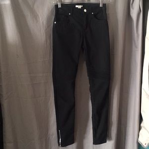 Womens Moto Black Pants Size 27 w/ Zippers